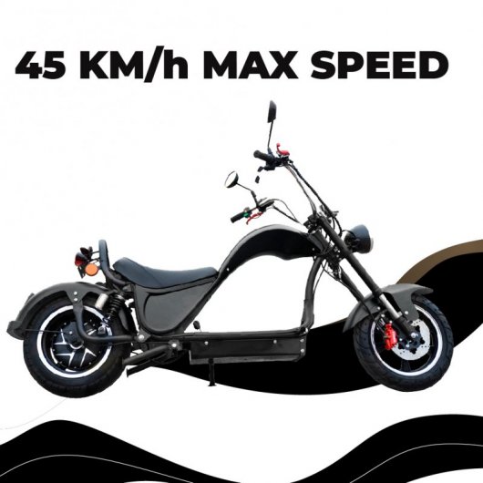 CityCoco Cobra Moto Chopper Eléctrica Matriculable 2000W Negra