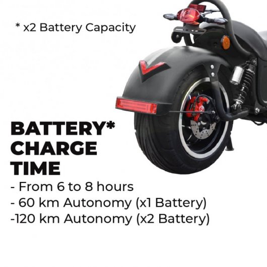 CityCoco Cobra Moto Chopper Eléctrica Matriculable 2000W Negra