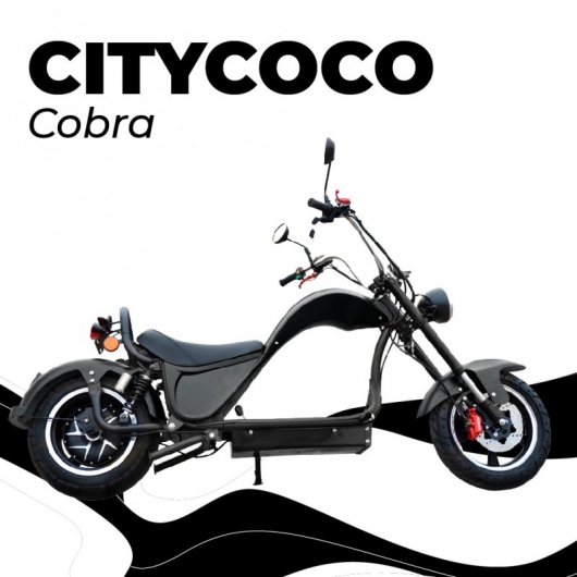 CityCoco Cobra Moto Chopper Eléctrica Matriculable 2000W Negra