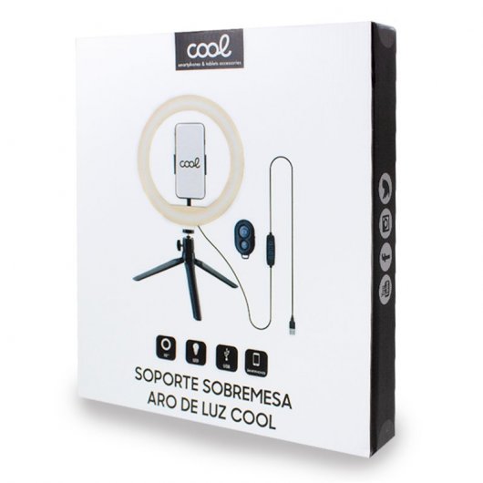 Cool Aro de Luz LED Sobremesa + Mando Bluetooth