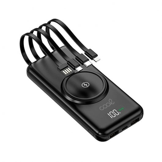 Cool Powerbank 10.000 mAh 4 Conexões + Carga Sem Fios Preto