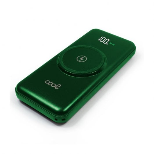Coole Powerbank 10.000 mAh 4 Anschlüsse + Wireless Charging Grün