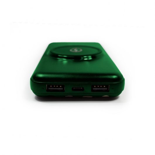 Coole Powerbank 10.000 mAh 4 Anschlüsse + Wireless Charging Grün