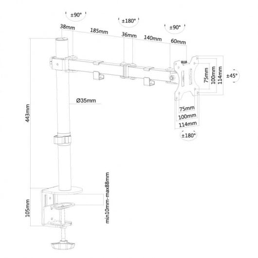 Neomounts FPMA-D550BLACK Zubehör für Monitorhalterung