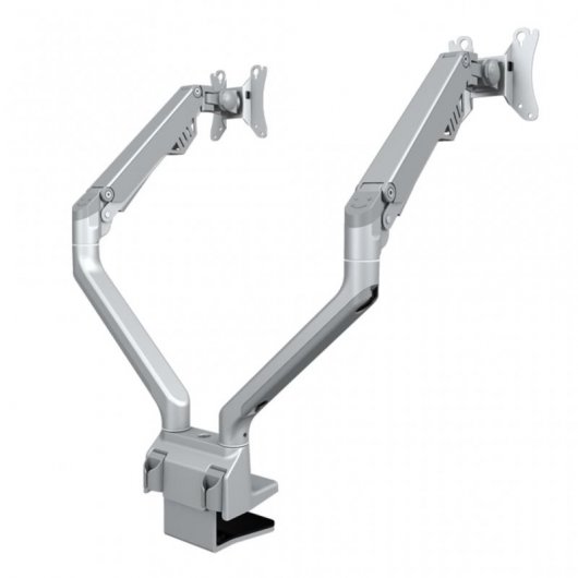 NewStar Soporte Doble Brazo para Monitor 10"/32" VESA 100x100mm Máx 8Kg Plateado