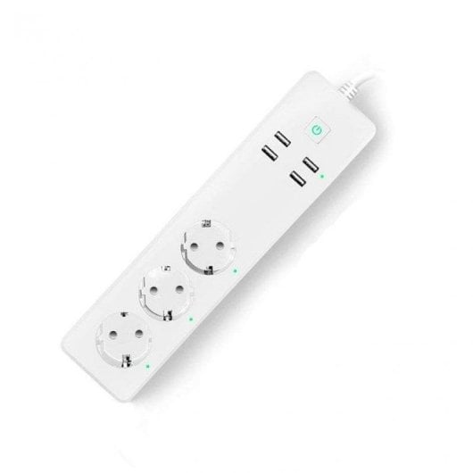 Garsaco Regleta Inteligente WiFi 3 Tomas + 4 Puertos USB Blanco