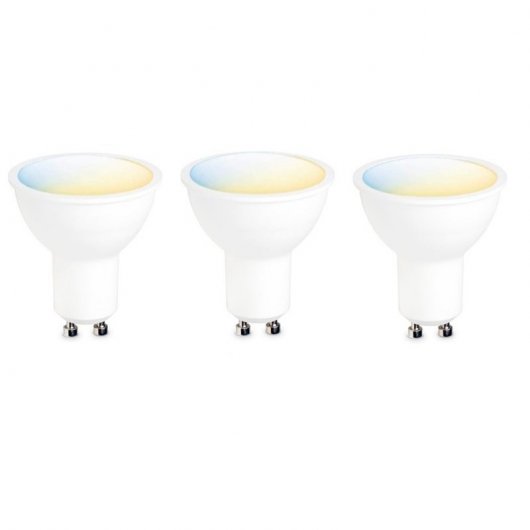 Garsaco Pack 3 Bombillas LED Dicroicas Inteligentes WiFi 5W GU10