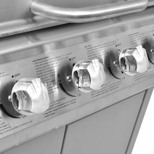 VidaXL Barbacoa Grill de Gas 4+1 Fogones Plateada
