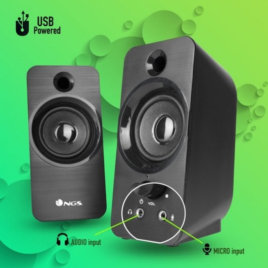 NGS SB350 Altavoces Multimedia 2.0 Negros