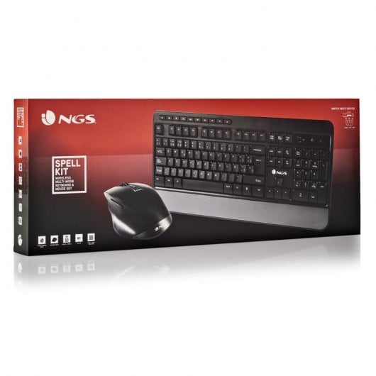 NGS SPELL KIT tastiera Mouse incluso USB + Bluetooth QWERTY Spagnolo Nero