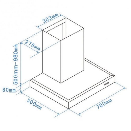 Orbegozo DS 56170 B IN Campana Decorativa de Pared 70cm B Acero Inoxidable