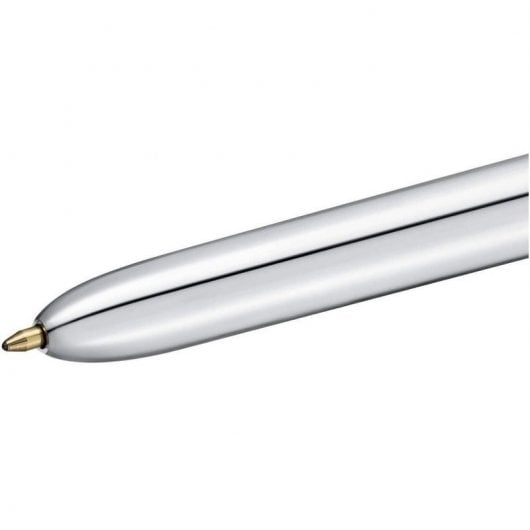 Bic Shine 4 Colori Scatola da 12 Penne Retrattili Corpo Argento
