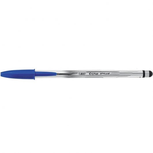 Bic Cristal Stylus Caja 12 Bolígrafos para Pantallas Táctiles Azul