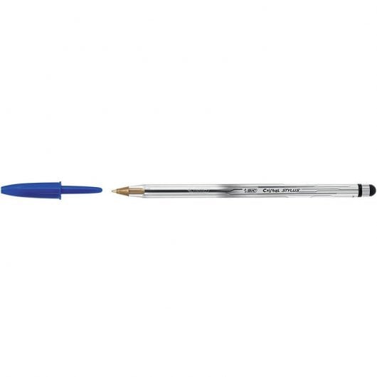 Bic Cristal Stylus Caja 12 Bolígrafos para Pantallas Táctiles Azul