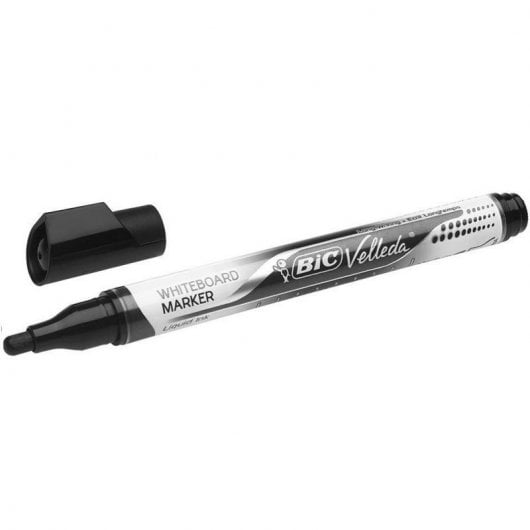 Bic Velleda Boite de 12 Feutres Pointe Ronde pour Tableau Noir