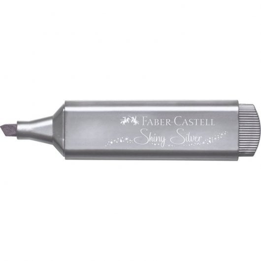 Faber Castell Textliner 46 Caja de 10 Marcadores Fluorescentes Plata Metálico