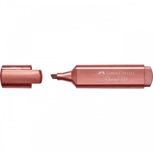 Faber Castell Textliner 46 Scatola da 10 pennarelli fluorescenti rossi metallizzati