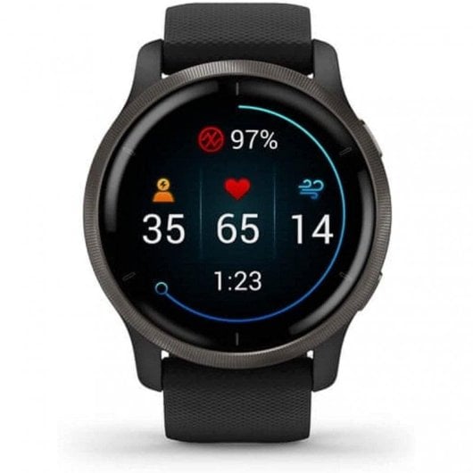 Garmin Venu 2 GPS Bluetooth Wifi 45mm AMOLED Noir Étanche 5ATM Pulsomètre SpO2