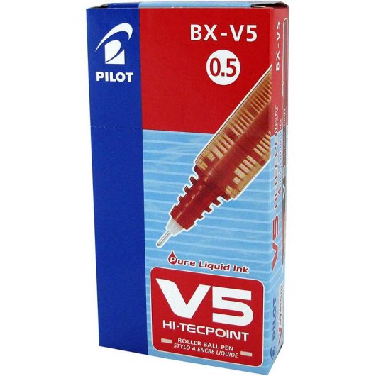 Pilot V5 Pilot V5 Caja 12 Rotuladores Tinta Líquida Rojo