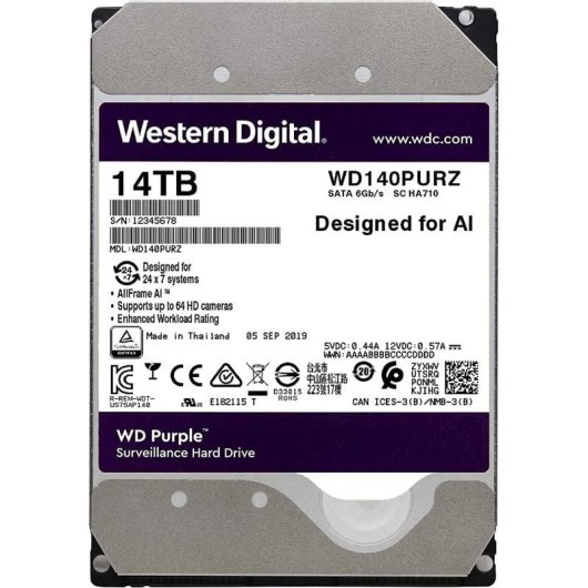 WD Purple 3.5" 14TB SATA 3 Ricondizionato
