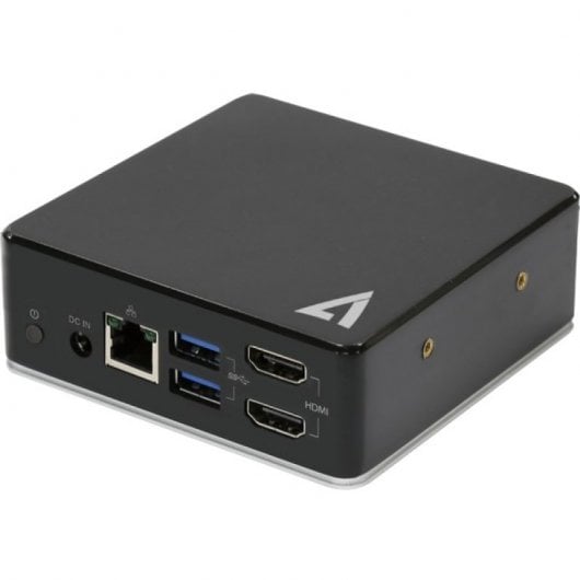 V7 Docking station USB-C universale con due porte HDMI, jack audio combinato da 3,5 mm, Gigabit Ethernet, 3 x porte USB 3.1 ed erogazione di alimentazione da 85 W