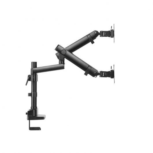 V7 Staffa Doppio Monitor - Supporto Da Tavolo Regolabile Per Schermi 13-32 Pollici, Fino A 8kg, VESA