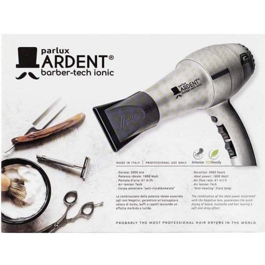 Sèche-cheveux Professionnel Ionique Parlux Ardent 1800W 4 Températures 2 Vitesses Graphite