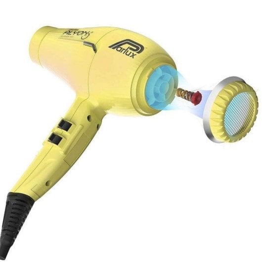 Secador de Cabelo Profissional Iónico Parlux Alyon 2250W 4 Temperaturas 2 Velocidades Amarelo