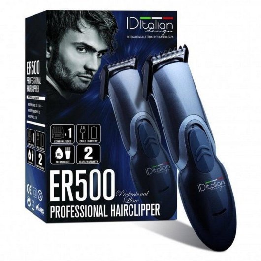 Tondeuse Professionnelle Italian Design ER500 Sans Fil Lame Céramique Peigne Kit Nettoyage