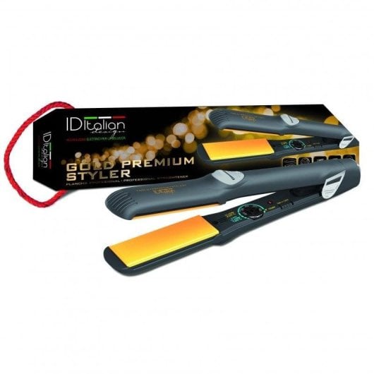 Lisseur Céramique Professionnel Italian Design Gold Premium Styler 230ºC Arrêt Automatique Noir
