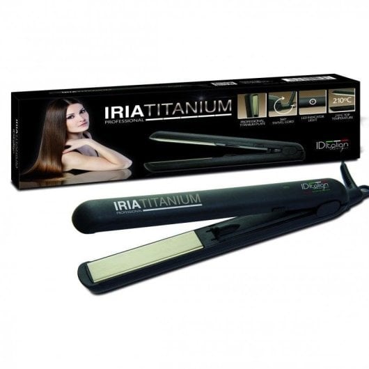 Piastra per Capelli Titanio Professionale Italian Design Iria Titanium 210ºC Nero