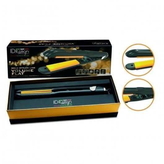 Piastra per Capelli Ceramica Professionale Italian Design Gold Styler Volume Flat 230ºC Spegnimento Automatico Nero Oro