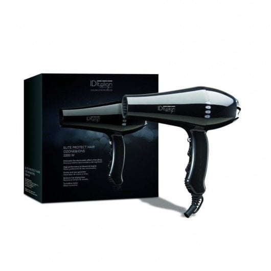 Asciugacapelli Italian Design Elite Protect Hair Professionale Ionico Ozono 2200W LED Nero