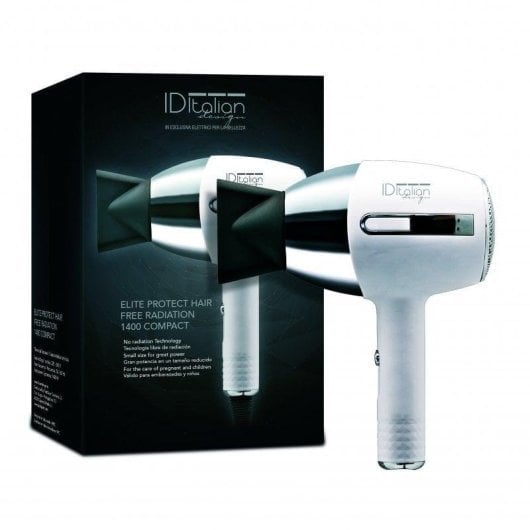 Secador de Cabelo Profissional Italian Design Elite Compact Protec Hair 1400W 2 Temperaturas 2 Velocidades Branco
