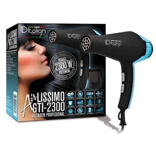Sèche-cheveux Professionnel Italian Design Airlissimo GTI 2300W 2 Températures 2 Vitesses Silencieux Bleu
