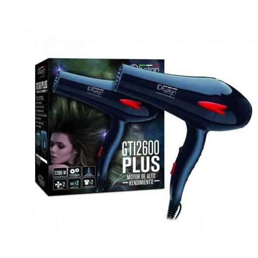 Phon Professionale Italian Design GTI 2200W 3 Temperature 2 Velocità Colpo Aria Fredda Nero Rosso