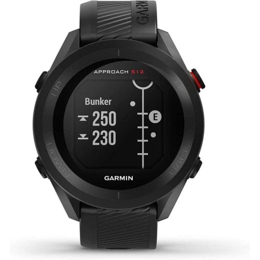 Garmin Approach S12 GPS 44mm MIP Schwarz 5ATM 30h Akku Golfplatzkarten