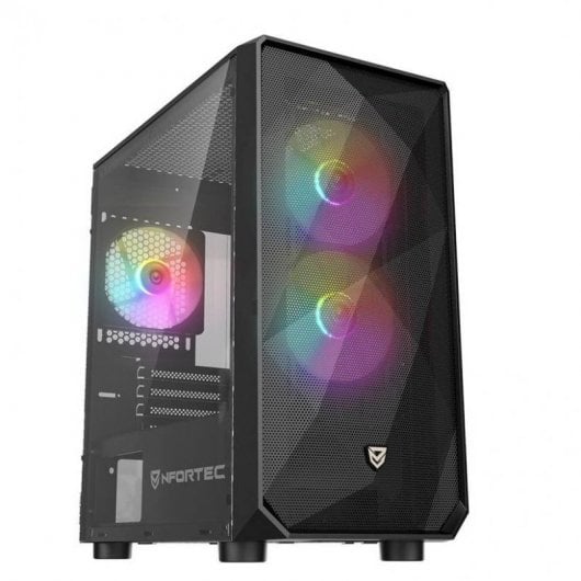 Nfortec Dys Verre Trempé USB 3.0 ARGB Noir