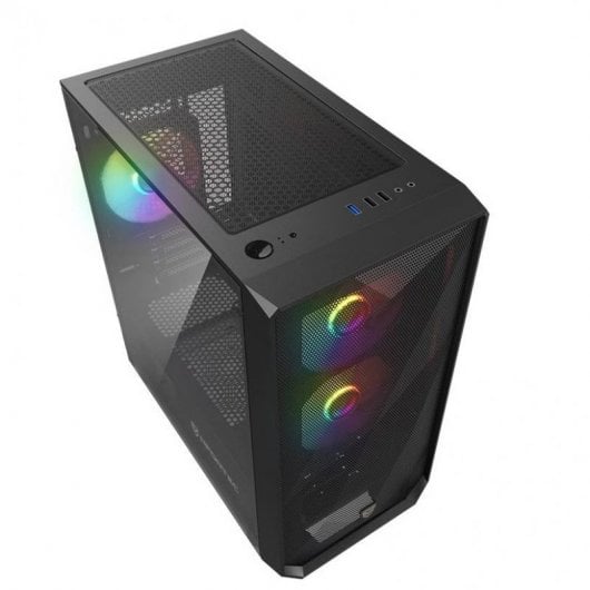 Nfortec Dys Verre Trempé USB 3.0 ARGB Noir