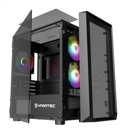 Nfortec Dys Verre Trempé USB 3.0 ARGB Noir