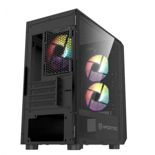 Nfortec Dys Verre Trempé USB 3.0 ARGB Noir
