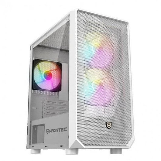 Nfortec Dys Verre Trempé USB 3.0 ARGB Blanc