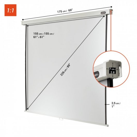 Celexon Professional Pantalla de Proyección Manual 86" 160x160cm