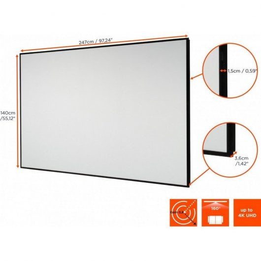 Celexon HomeCinema Frame Pantalla de Proyección de Marco 110" 244x137cm