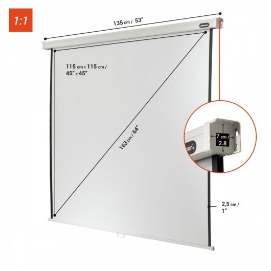 Celexon Professional Pantalla de Proyección Manual Mural 64" 120x120cm