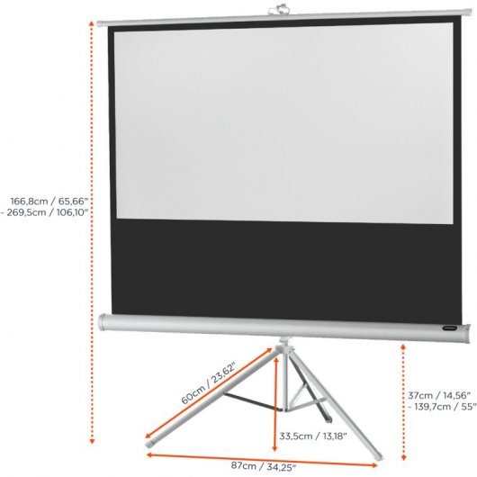 Celexon Economy Pantalla de proyección con Trípode 133x75cm Blanca