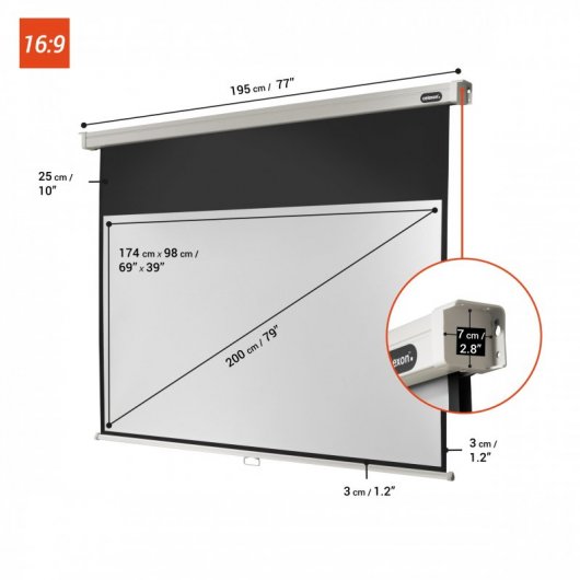 Celexon Professional Pantalla de Proyección Manual Mural 78" 180x102cm