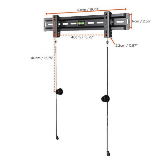 Celexon 5522 Soporte de Pared Fijo para TV 32''/55'' VESA 400x400 Máx 40Kg Negro