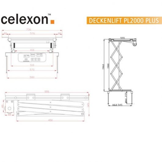 Celexon PL2000 Plus Soporte Elevdor para Proyector