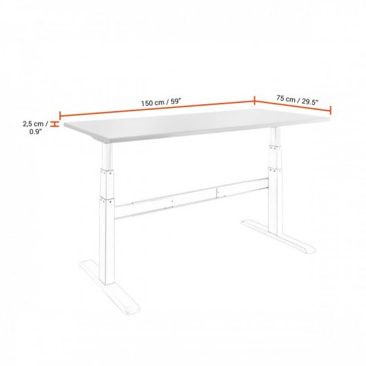 Celexon Tabla de Mesa para Escritorio eAdjust 150x75cm Blanca